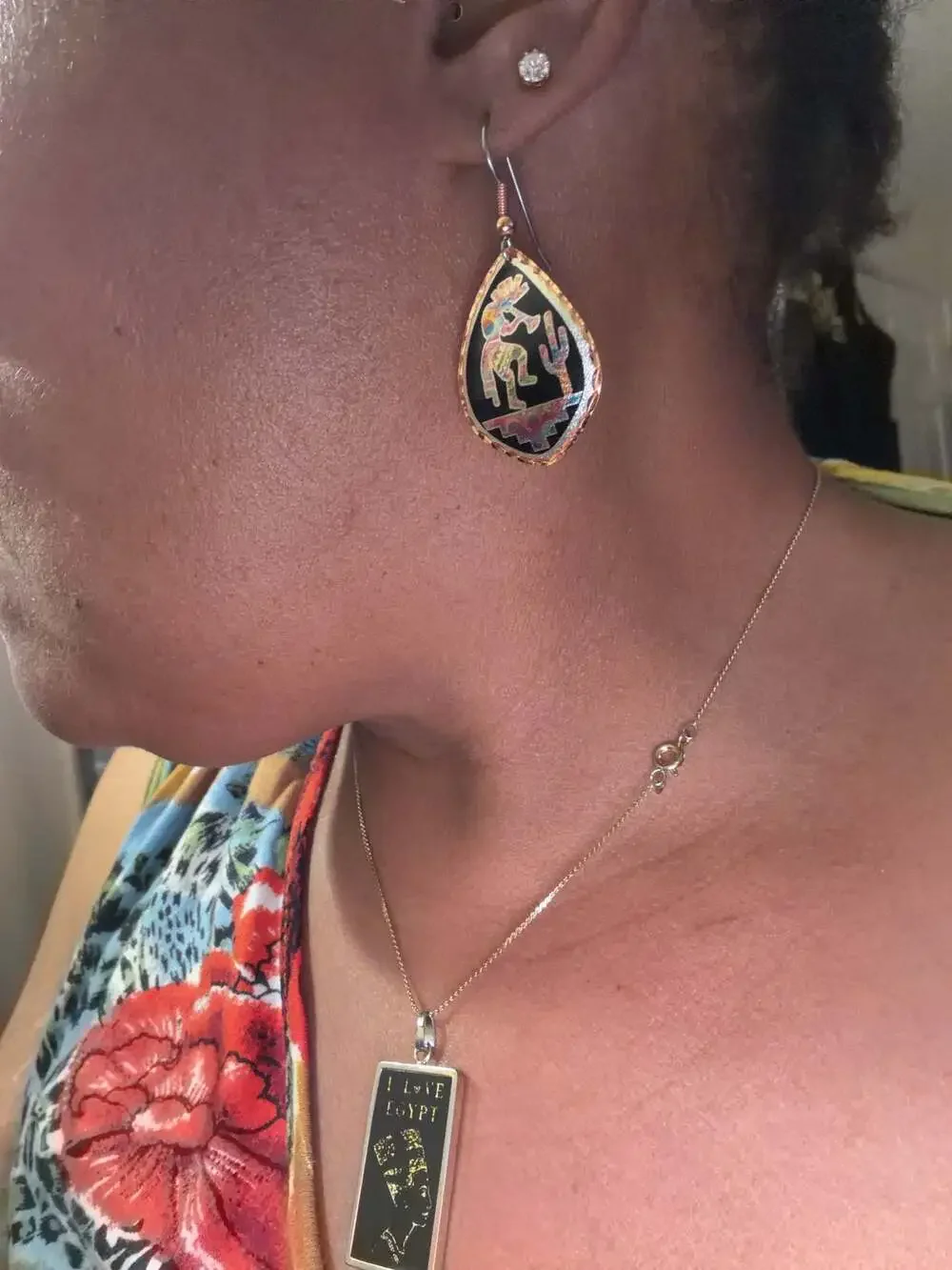 Copper Reflections Southwestern  Kokopelli  Earrings